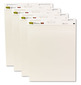 A Picture of product MMM-559VAD Post-it® Easel Pads Super Sticky Self-Stick Vertical-Orientation Pad Value Pack, Unruled, 25 x 30, White, Sheets, 4/Carton