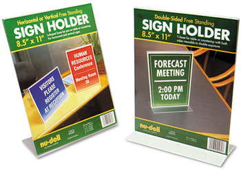 NuDell™ Acrylic Sign Holder, 8 1/2 x 11, Clear