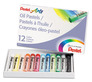 A Picture of product PEN-PHN12 Pentel® Oil Pastel Set With Carrying Case12-Color Set, Assorted, 12/Set