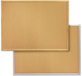 Quartet® Cork Bulletin Board, Natural Cork/Fiberboard, 36 x 24, Aluminum Frame