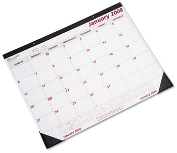 Brownline® Monthly Desk Pad Calendar 22 x 17, White/Burgundy Sheets, Black Binding, Corners, 12-Month (Jan to Dec): 2025