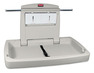 A Picture of product 973-634 Rubbermaid Baby Changing Station. Horizontal. Meets all global safety standards. Built-in shelf and liner storage. 33.25" L x 4" H.