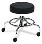 A Picture of product SAF-3432BL Safco® Screw Lift Stool with Low Base Supports Up to 250 lb, 25" Seat Height, Black Chrome Ships in 1-3 Business Days