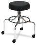 A Picture of product SAF-3433BL Safco® Screw Lift Stool with High Base Supports Up to 250 lb, 33" Seat Height, Black Chrome Ships in 1-3 Business Days