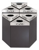 A Picture of product SAF-9553BL Safco® Trifecta™ Waste Receptacle38" High Base, Triangular, 21gal, Black