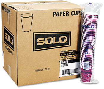SOLO® Cup Company Paper Hot Drink Cups in Bistro® DesignHot Drink Cups, Paper, 10oz, 1000/Carton