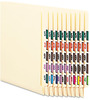 A Picture of product SMD-67380 Smead™ Numerical End Tab File Folder Labels 0-9, 1 x 1.25, White, 500/Roll, 10 Rolls/Box