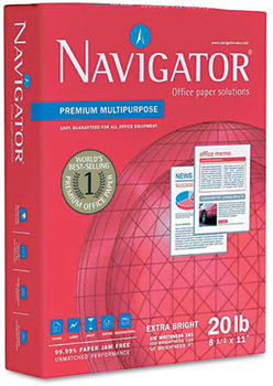 Navigator® Premium Multipurpose Copy Paper, 97 Brightness, 20lb, 8-1/2x11, White, 5000/Carton