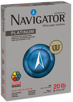 Navigator® Platinum Paper, 99 Brightness, 20lb, 8-1/2 x 11, White, 5000/Carton