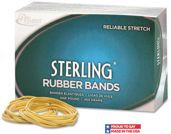 Alliance® Sterling® Ergonomically Correct Rubber Bands, #8, 7/8 x 1/16, 7100 Bands/1lb Box