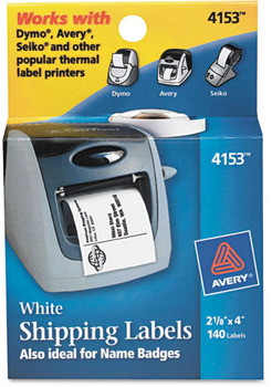 Avery® Multipurpose Thermal Labels 2.13 x 4, White, 140/Roll