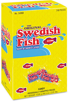 Swedish Fish® Soft and Chewy CandySnacks In Reception Box, 240-Pieces/Box