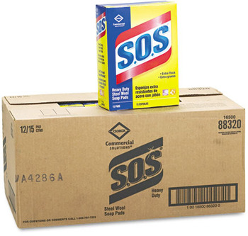 S.O.S® Steel Wool Soap Pads 15 Pads/Box,  12 Boxes/Case