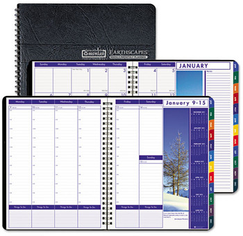 House of Doolittle™ Earthscapes™ 100% Recycled Weekly/Monthly Appointment Book/Planner Book, Landscape Photos, 11 x 8.5, Black Soft Cover, 12-Month (Jan-Dec): 2024
