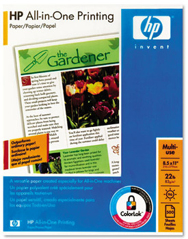 HP All-in-One Printing Paper, 96 Bright, 22lb, Letter, White, 500 Sheets/Ream