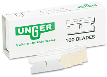 Unger® Safety Scraper Replacement Blades, #9, Stainless Steel, 100/Box