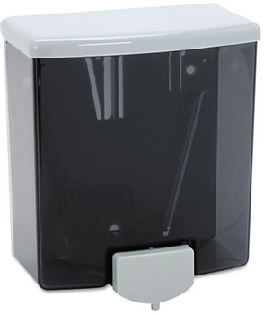 Bobrick Surface-Mounted Liquid Soap Dispenser, 40oz, Black/Gray