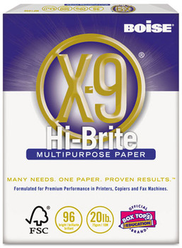 Boise X-9 SPLOX Multi-Use Paper , 92 Bright, 3-Hole, 20 lb, 8.5 x 11, White,  2500 Sheets/Carton (SP8420P)