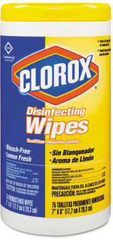 Clorox® Disinfecting Wipes.  Commercial Solutions.  Lemon Fresh Scent.  75 Wipes/Canister.