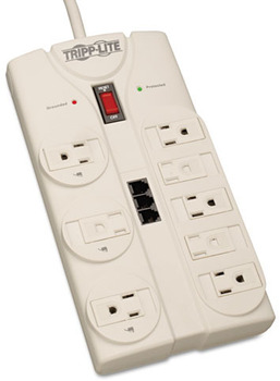 Tripp Lite Protect It!™ Eight-Outlet Surge Suppressor, 8 Outlet, RJ11, 8ft Cord, 2160 Joules