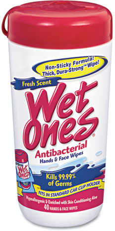  WET ONES Antibacterial Hand Wipes, Fresh Scent 40 Count (Pack  of 2) : Facial Cleansing Cloths And Towelettes : Health & Household