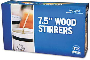 Wooden Stir Sticks. 7.5 inches. 500/Box, 10 Boxes/Case