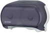A Picture of product 965-355 San Jamar VersaTwin Tissue Dispenser, 8 x 5 3/4 x 12 3/4, Transparent Black Pearl