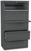 A Picture of product HON-785LS HON® Brigade® 700 Series Lateral File 4 Legal/Letter-Size Drawers, 1 Shelf, Post Charcoal, 36" x 18" 64.25"