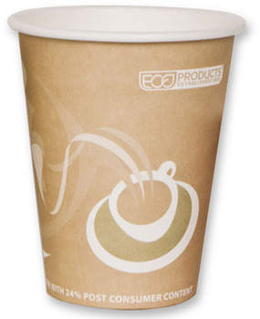 Eco-Products® Evolution World™ 24% PCF Hot Drink Cups, 8oz, Peach, 50/Pack, 1000/Carton