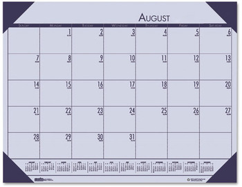 House of Doolittle™ EcoTones® 100% Recycled Academic Desk Pad Calendar 18.5 x 13, Orchid Sheets, Cordovan Corners, 12-Month (Aug to July): 2024-2025