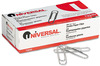 A Picture of product UNV-72240 Universal® Paper Clips Jumbo, Nonskid, Silver, 100 Clips/Box, 10 Boxes/Pack