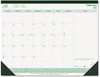 A Picture of product RED-C177437 Brownline® EcoLogix® Monthly Desk Pad Calendar Artwork, 22 x 17, White/Green Sheets, Black Binding, 12-Month (Jan-Dec): 2026