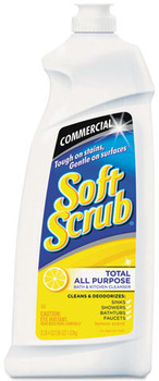 Soft Scrub® Lemon Cleanser, Non-Bleach, Biodegradable, 38oz Bottle, 6/Case