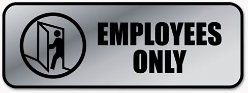 Employees Only Cosco 098206 Brushed Metal Office Sign Silver 9 X 3 