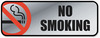 A Picture of product COS-098207 COSCO Brushed Metal Office Sign, No Smoking, 9 x 3, Silver/Red