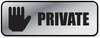 A Picture of product COS-098210 COSCO Brushed Metal Office Sign, Private, 9 x 3, Silver