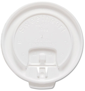 SOLO® Cup Company Lift Back & Lock Tab Cup Lids For Trophy® Insulated Thin-Wall Foam Hot/Cold Cups, Fits 10oz Cups, White, 2000/Carton