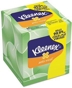 KIMBERLY-CLARK PROFESSIONAL* KLEENEX® Anti-Viral Facial Tissue, 3-Ply, 68 Sheets/Box, 27 Boxes/Carton