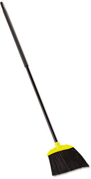 Rubbermaid® Commercial Jumbo Smooth Sweep Angled Broom, 46" Handle, Black/Yellow, 6/Carton