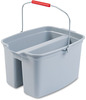A Picture of product RCP-2617GRA Rubbermaid® Commercial Double Utility Pail, 17qt, Gray