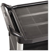 A Picture of product RCP-4093BLA Rubbermaid® Commercial Xtra™ Utility Cart, 300lb Cap, 3-Shelf, 20w x 40 5/8d x 37 4/5h, Black