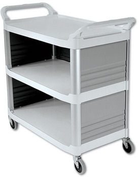 Rubbermaid® Commercial Xtra™ Utility Cart, 300lb Cap, 3-Shelf, 20w x 40d 5/8 x 37 4/5h, Off-White