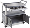 A Picture of product RCP-4094GRA Rubbermaid® Commercial Xtra™ Instrument Cart, 300lb Cap, 3-Shelf, 20w x 40 5/8d x 37 4/5h, Gray