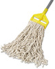 A Picture of product 968-121 Premium Cut-End Cotton Wet Mop Head, 24oz, White, 1" Orange Band, 12/Carton