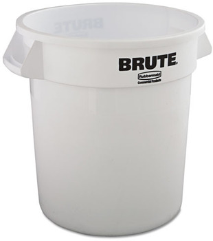 Rubbermaid® Commercial Round Brute® Container, Plastic, 10gal, White