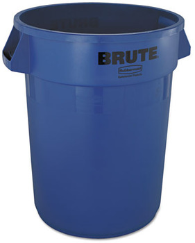 Rubbermaid® Commercial Round Brute® Container, Round, Plastic, 32gal, Blue