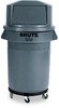 A Picture of product RCP-2632DGR Rubbermaid® Commercial Round Brute® Container, Plastic, 32gal, Dark Green