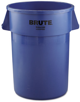 Rubbermaid® Commercial Round Brute® Container, Round, Plastic, 44gal, Blue