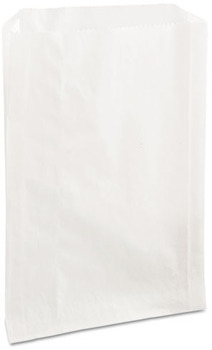 Bagcraft Papercon® Grease-Resistant Single-Serve Bags,  6 1/2 x 1 x 8, White, 2000/Carton