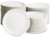 A Picture of product 150-202 Paper Plate. White. 9" Diameter. Uncoated. Fluted rim. 12 packs of 100, 1200/cs.